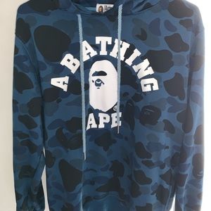 REAL BAPE BLUE CAMO HOODIE
